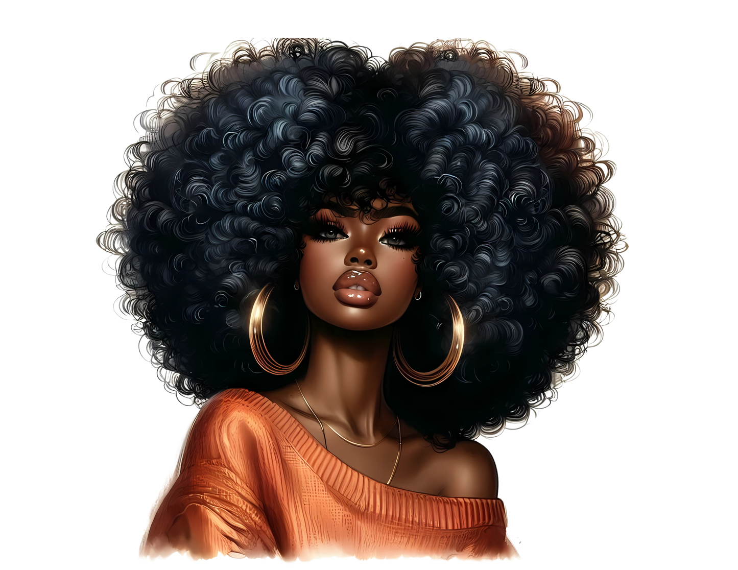 Sophisticated Afro Girl 7 - UV-DTF Sticker/Decal