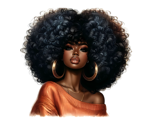 Sophisticated Afro Girl 7 - UV-DTF Sticker/Decal