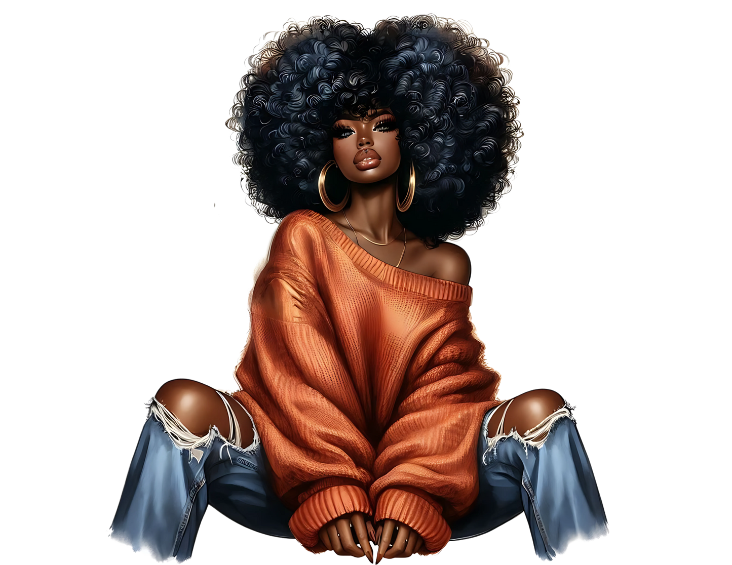 Sophisticated Afro Girl 8- UV-DTF Sticker/Decal