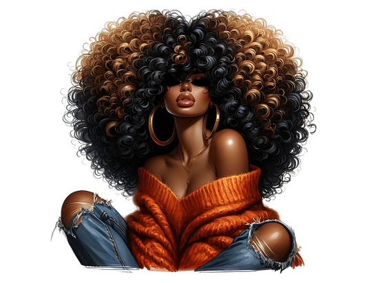 Sophisticated Afro Girl 9 - UV-DTF Sticker/Decal