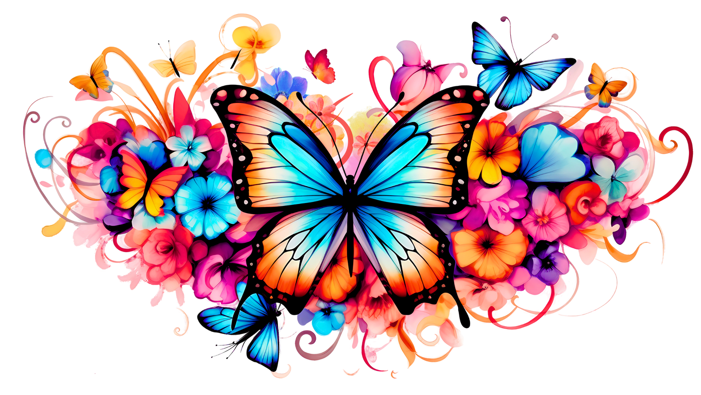 Butterflies and Flowers Coffee Mug Wrap