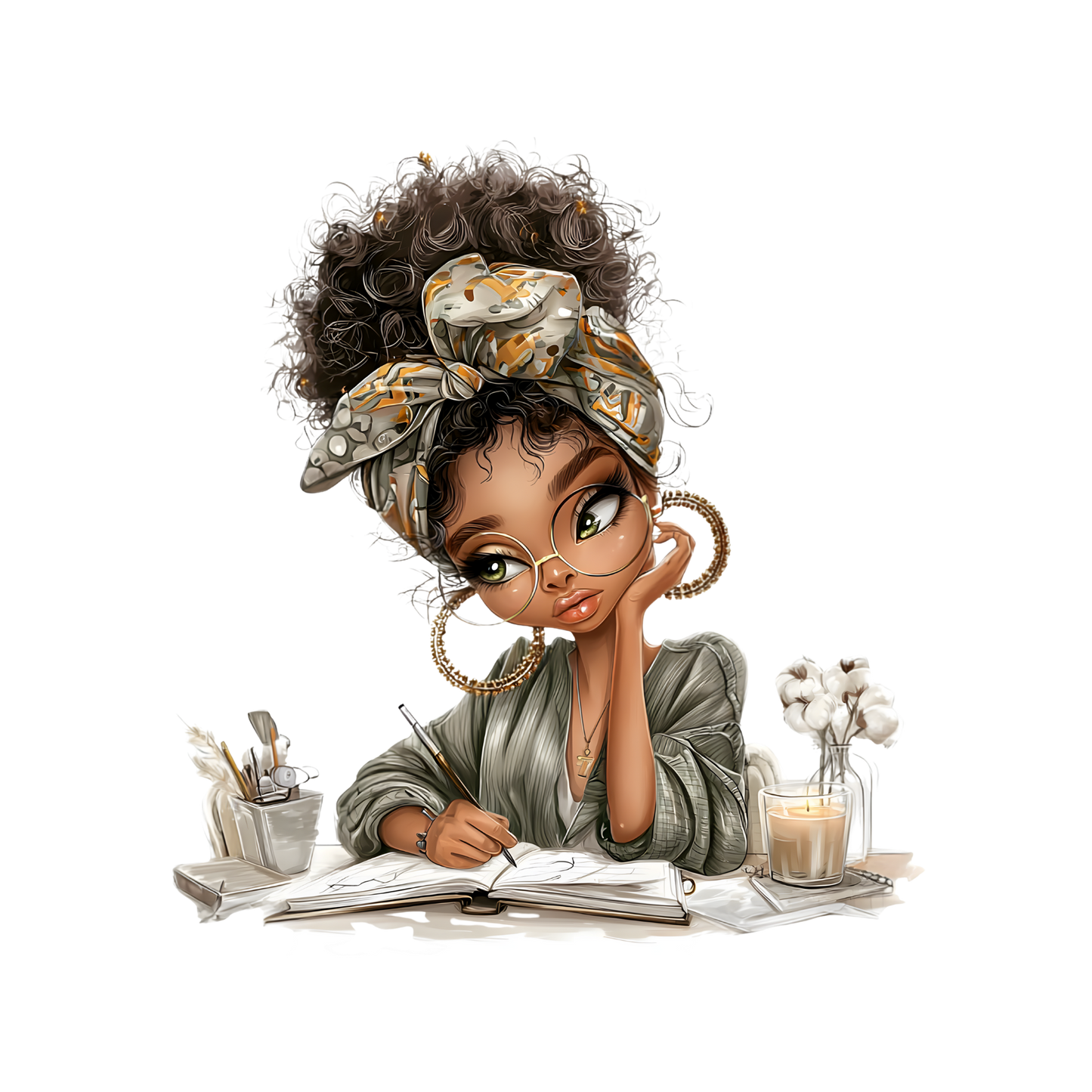 Whimsical Cute & Curly Girl  12