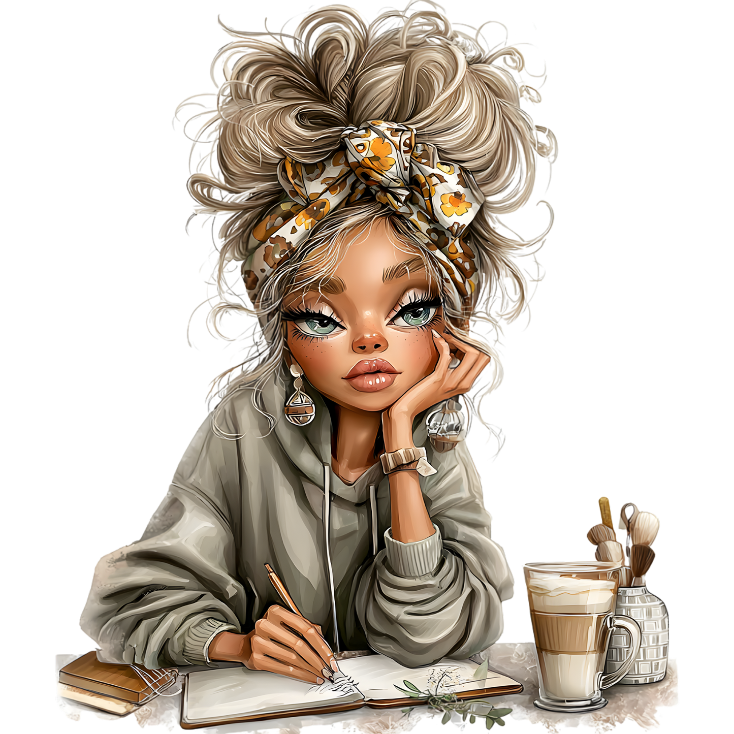 Whimsical Cute &  Curly Girl 17
