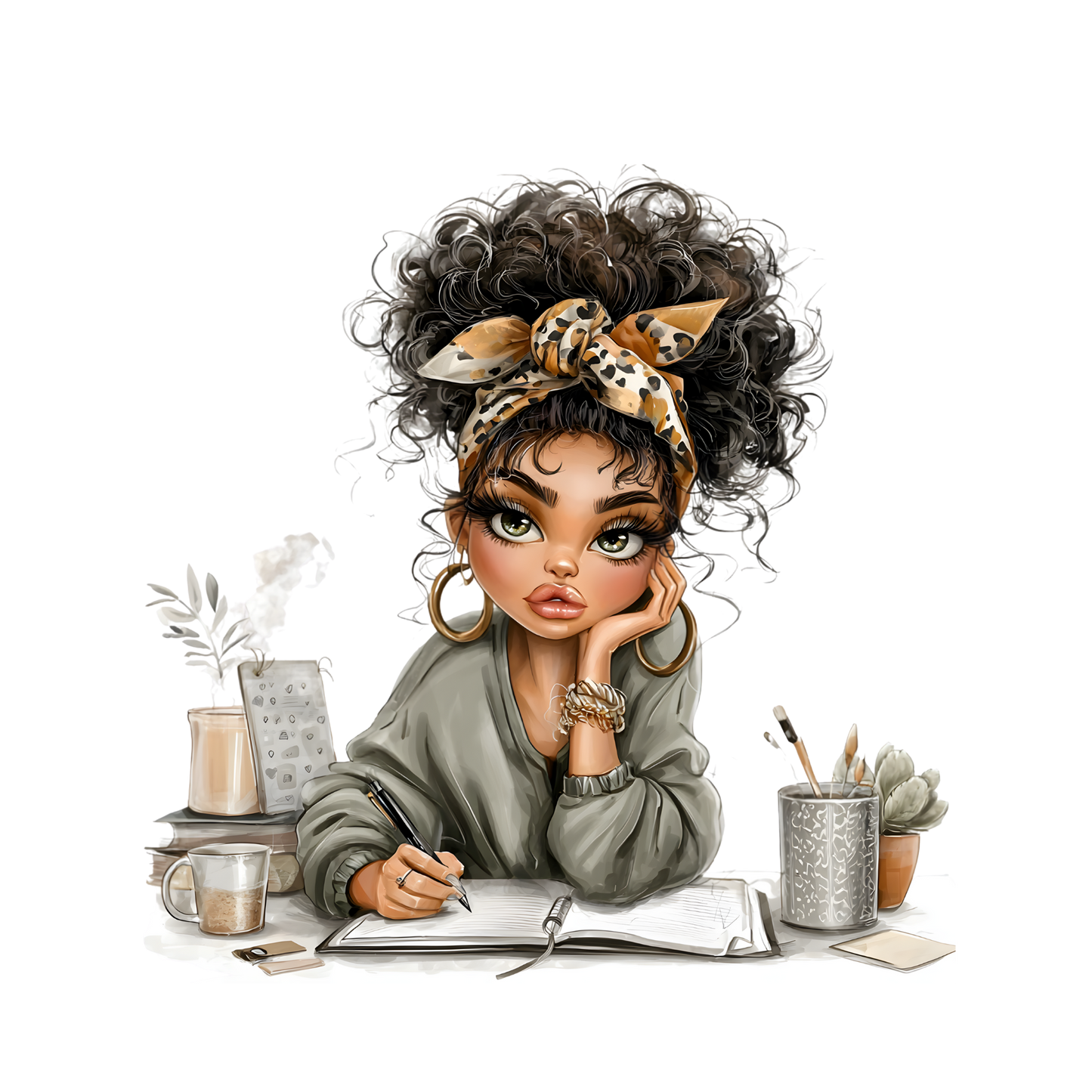 Whimsical Cute & Curly Girl  19