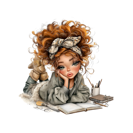 Whimsical Cute &  Curly Girl  22