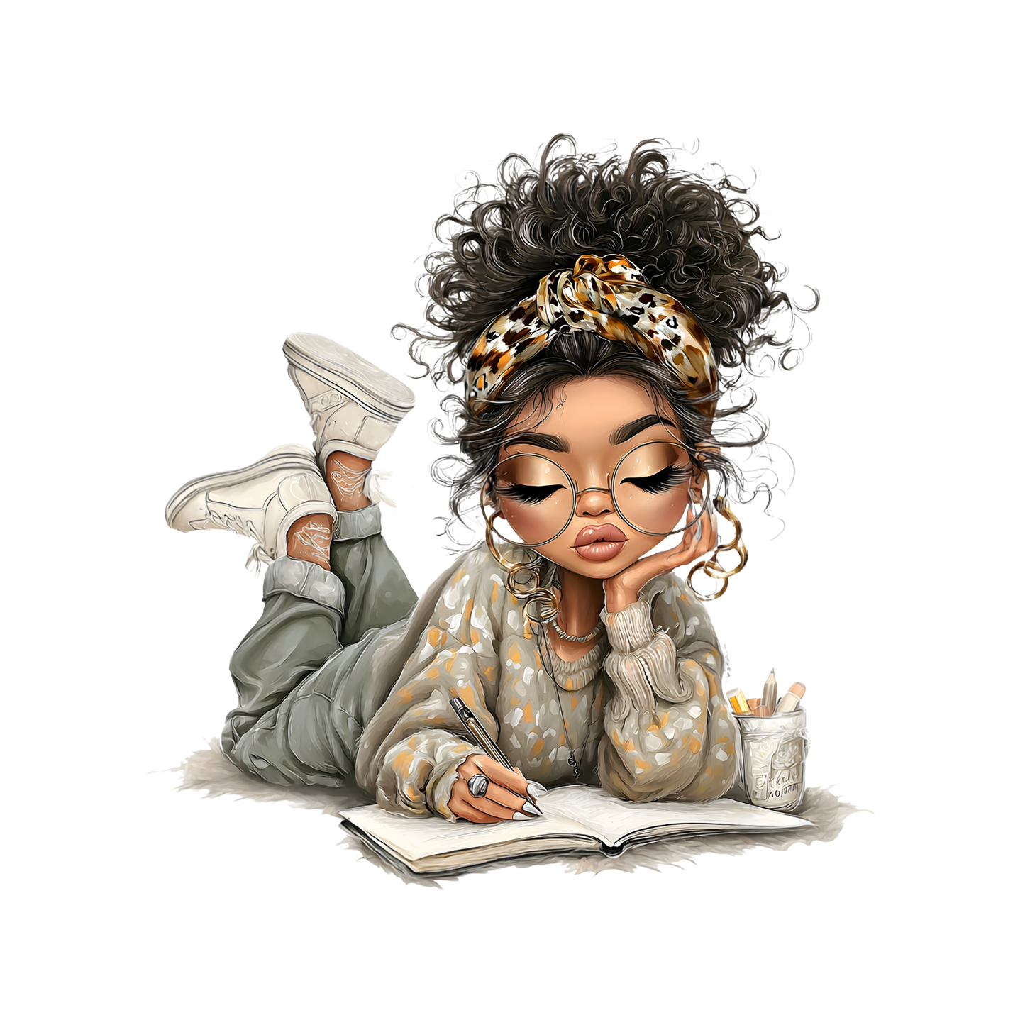Whimsical Cute  Curly Girl  24