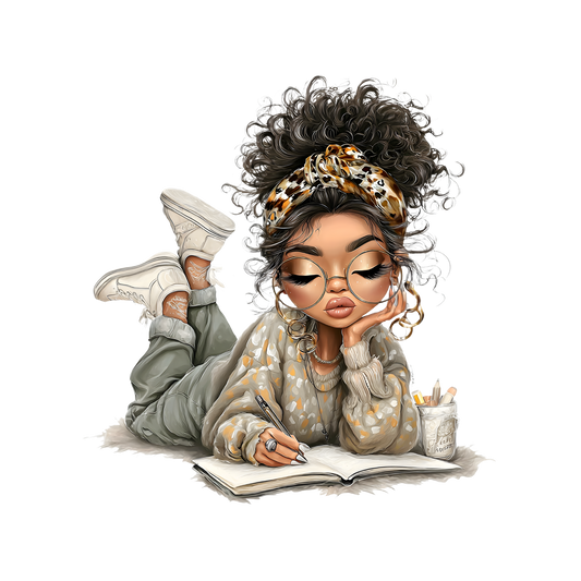 Whimsical Cute  Curly Girl  24