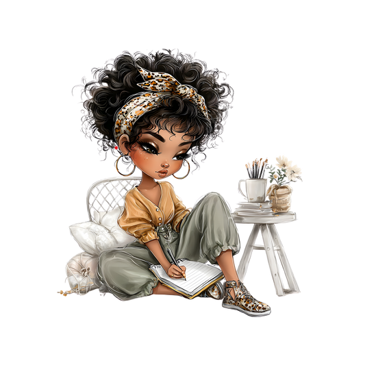 Whimsical Cute & Curly Girl  25