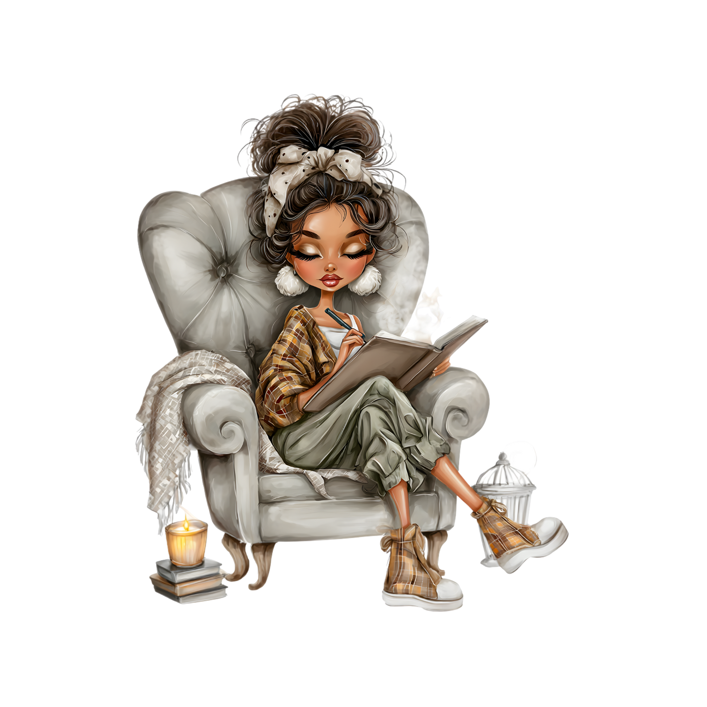 Whimsical Cute & Curly Girl  3