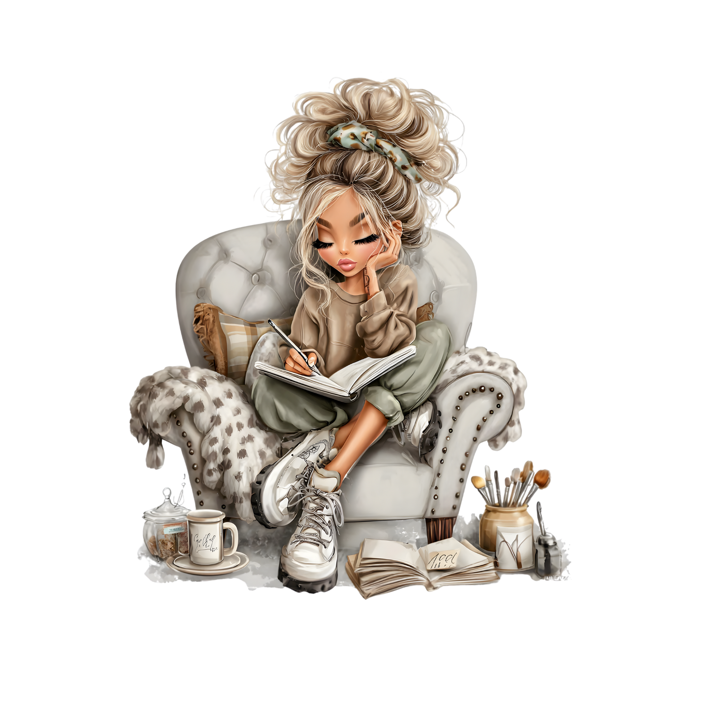 Whimsical Cute & Curly Girl  9