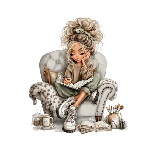Whimsical Cute & Curly Girl  9