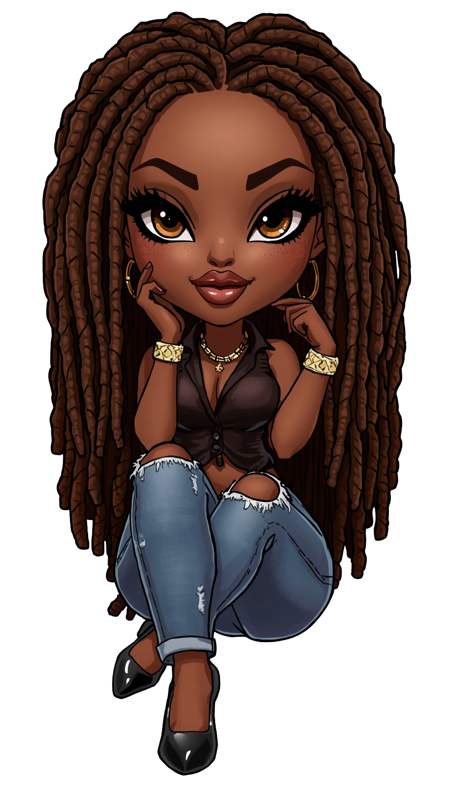 Queens w/Locs UV-DTF Stickers/decal