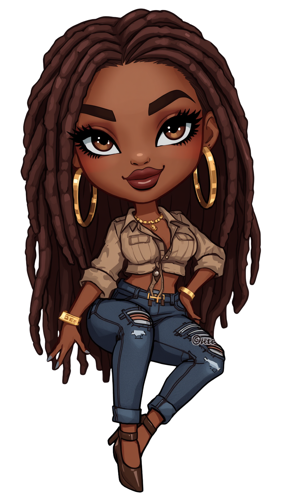 Queens w/Locs UV-DTF Stickers/decal