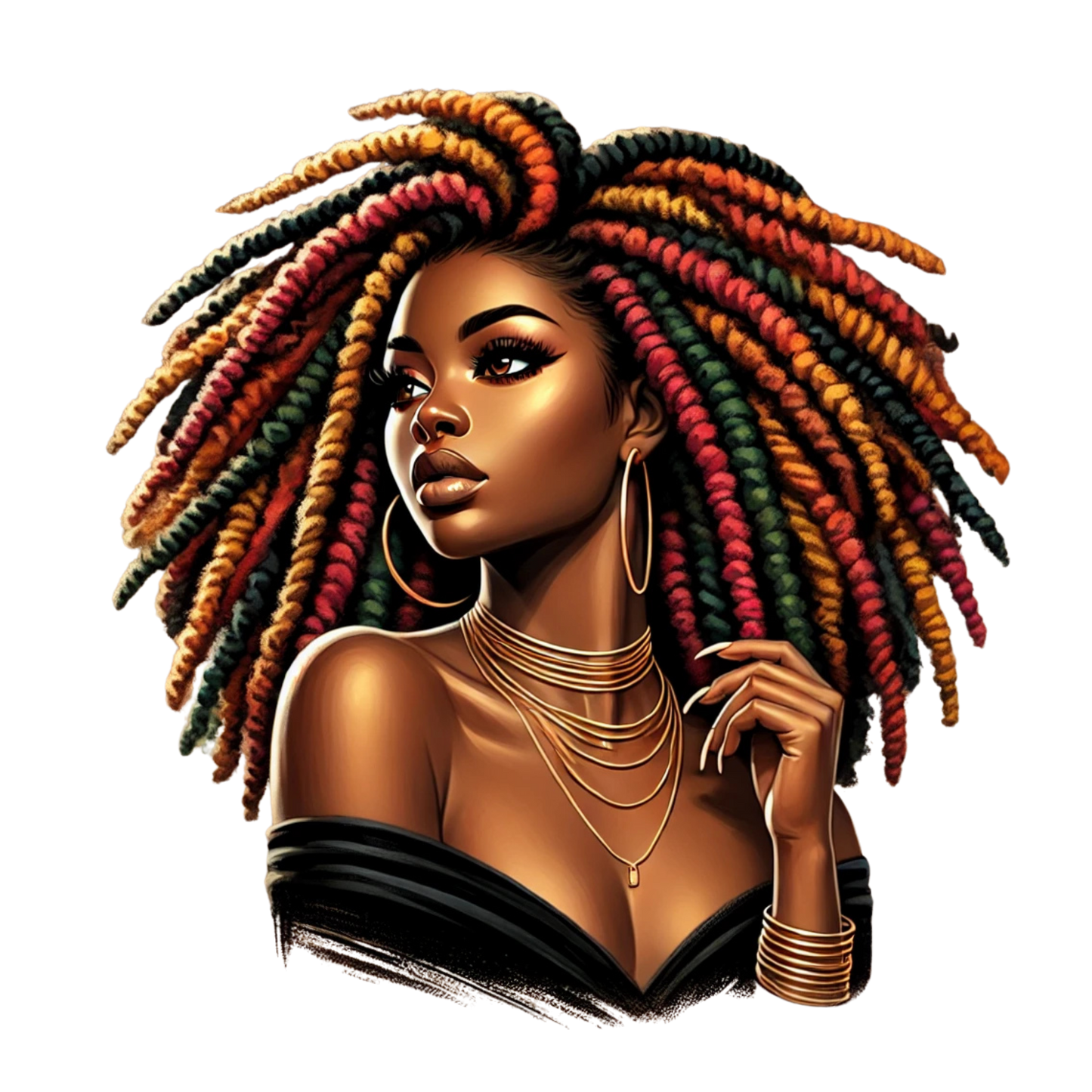 Queens w/Locs UV-DTF Stickers/decal