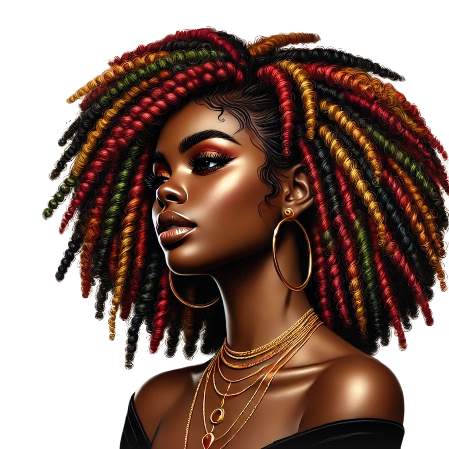 Queens w/Locs UV-DTF Stickers/decal