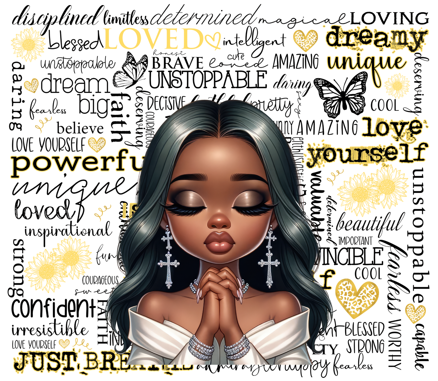 Praying Woman Inspirational UV-DTF Sticker/decal