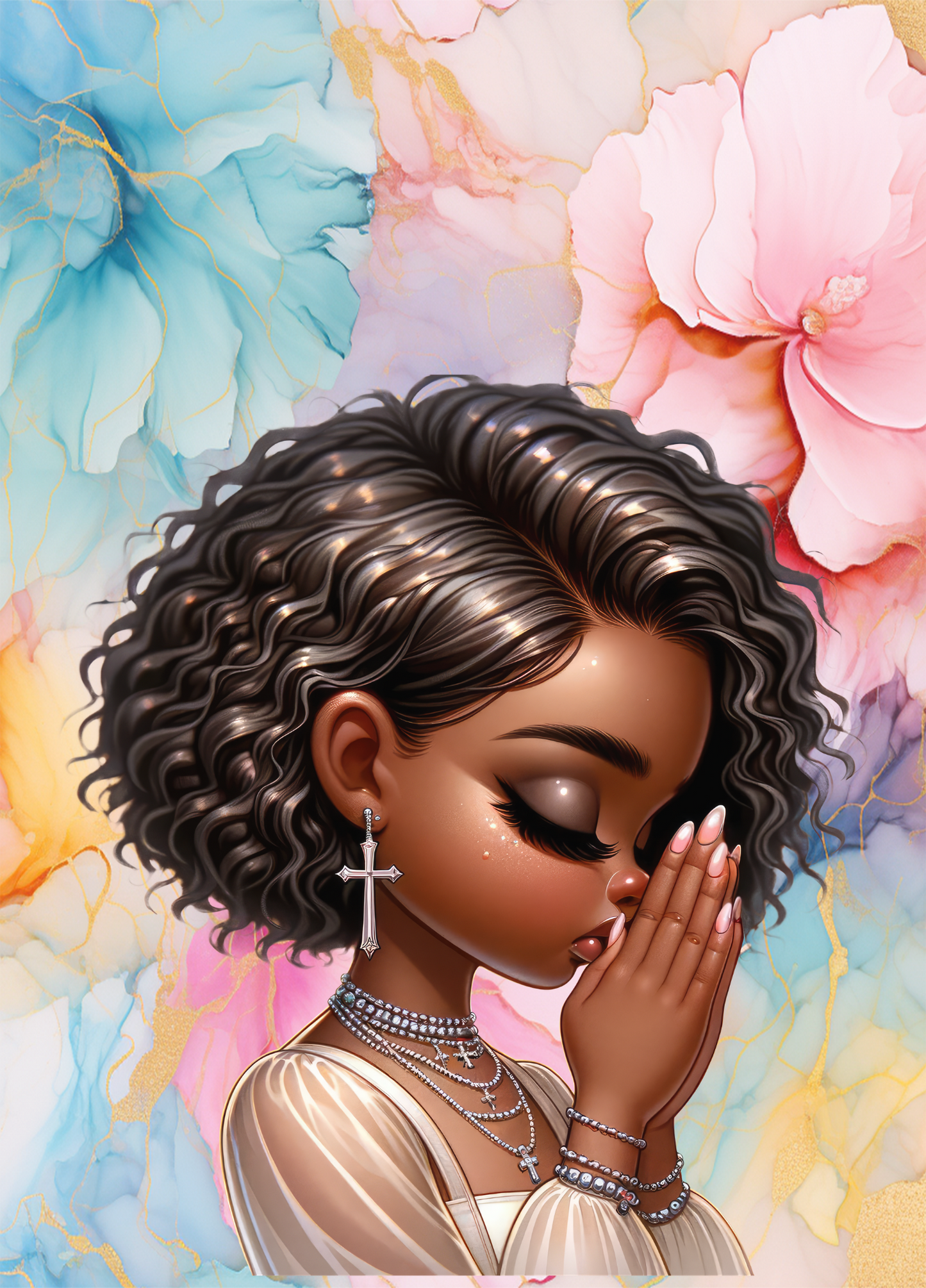 Praying Woman Inspirational UV-DTF Sticker/decal