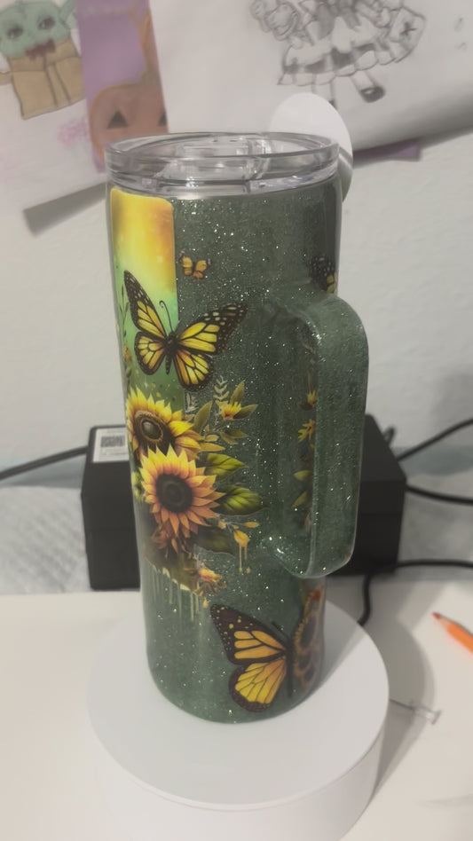 Let It Bee 20 Oz Tumbler w/handlw